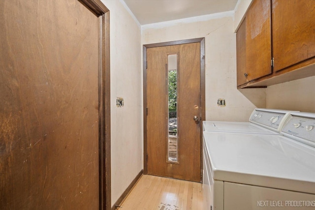 4N194 Thornly Rd, Saint Charles, IL 60174 - laundry room with washing machine and clothes dryer, cabinet space, and light wood finished floors
