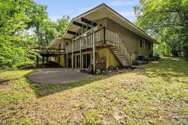 4N194 Thornly Rd, Saint Charles, IL 60174 - rear view of property featuring stairway, a patio, a deck, and a yard