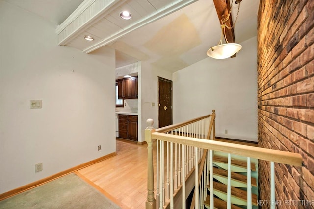 4N194 Thornly Rd, Saint Charles, IL 60174 - hall featuring an upstairs landing and light wood finished floors