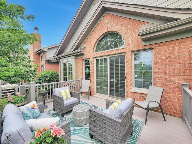 20400 Mackinac Point Dr, Frankfort, IL 60423 - wooden terrace with outdoor lounge area