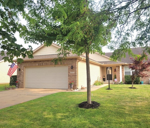 626 Sedgegrass Dr, Champaign, IL 61822 - ranch-style house with brick siding, a garage, and concrete driveway