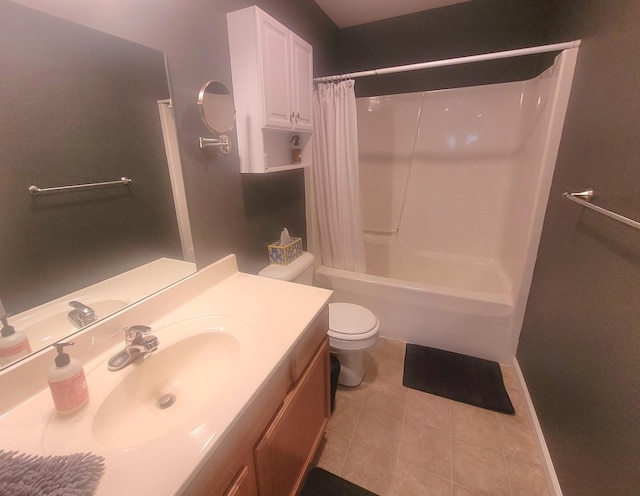 626 Sedgegrass Dr, Champaign, IL 61822 - full bathroom with vanity, tile patterned flooring, toilet, and shower / bath combo