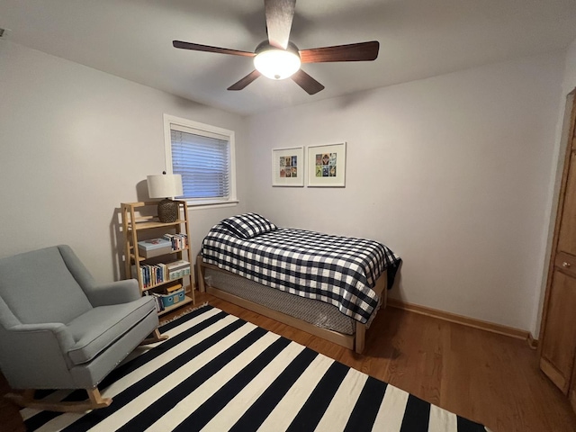 2125 N Clark St Unit 3, Chicago, IL 60614 - bedroom featuring wood finished floors, baseboards, and ceiling fan