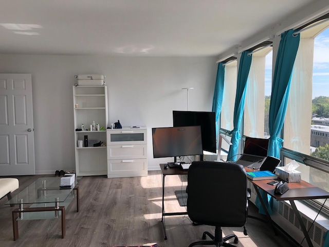 1450 E 55th Pl Unit 628S, Chicago, IL 60637 - office area featuring wood finished floors