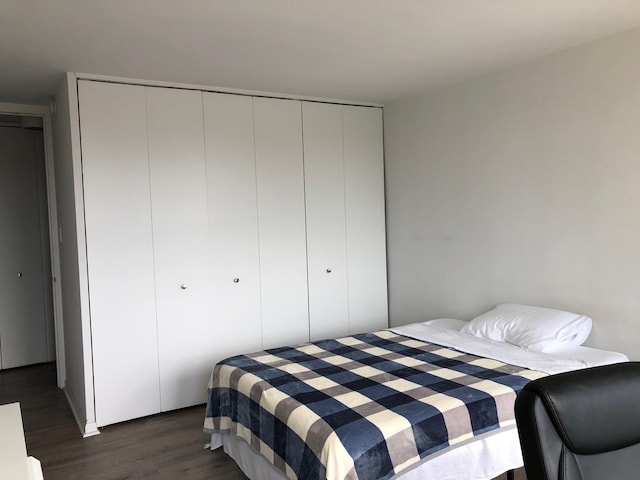 1450 E 55th Pl Unit 628S, Chicago, IL 60637 - bedroom featuring dark wood-type flooring and a closet