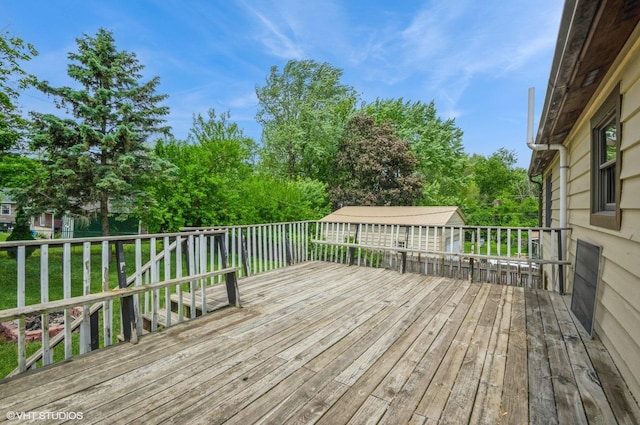 6407 Hillcrest Rd, Cary, IL 60013 - deck featuring view of wooded area