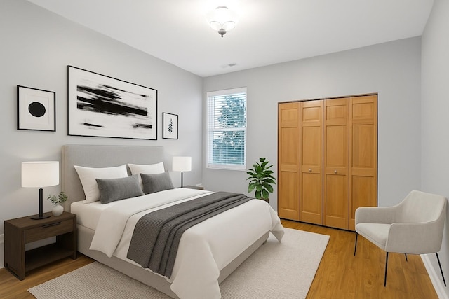 2215 Aurora Dr Unit 1, Pingree Grove, IL 60140 - bedroom with light wood-style floors and a closet