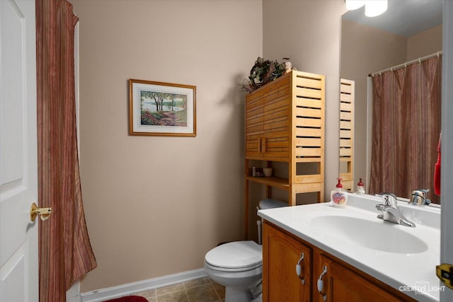 3319 Timbers Edge Cir, Joliet, IL 60431 - bathroom with vanity, toilet, baseboards, and tile patterned floors