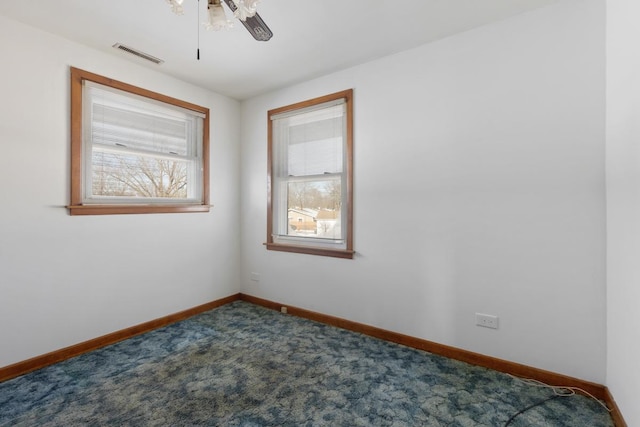1141 Hartford Ln, Elk Grove Village, IL 60007 - spare room with ceiling fan, carpet floors, and baseboards