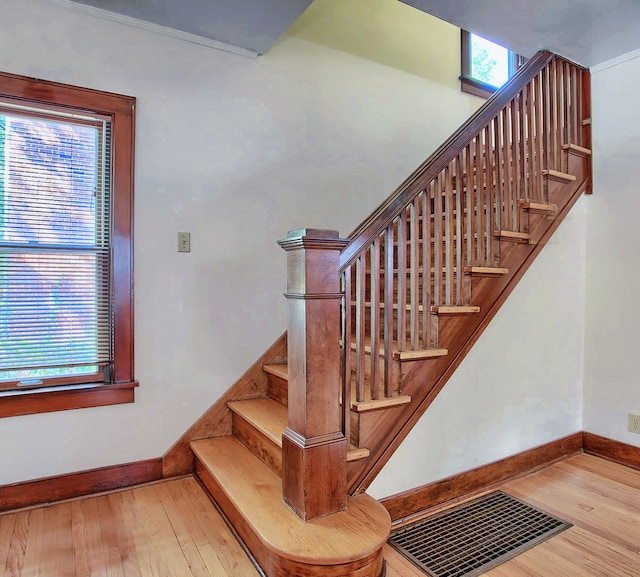 204 W Florida Ave, Urbana, IL 61801 - staircase with plenty of natural light and wood finished floors