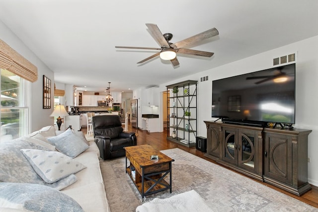 24255 Cropland Dr, Plainfield, IL 60544 - living room with a ceiling fan and wood finished floors