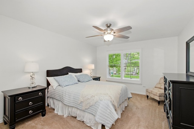 24255 Cropland Dr, Plainfield, IL 60544 - bedroom featuring light carpet, a ceiling fan, and baseboards