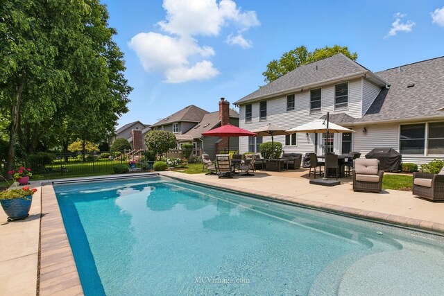 24255 Cropland Dr, Plainfield, IL 60544 - view of pool featuring a patio area, area for grilling, and outdoor dining space