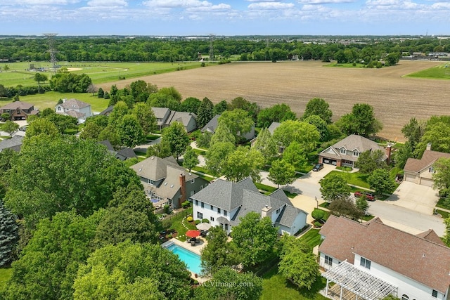 24255 Cropland Dr, Plainfield, IL 60544 - aerial perspective of suburban area featuring a tree filled landscape and a pool area