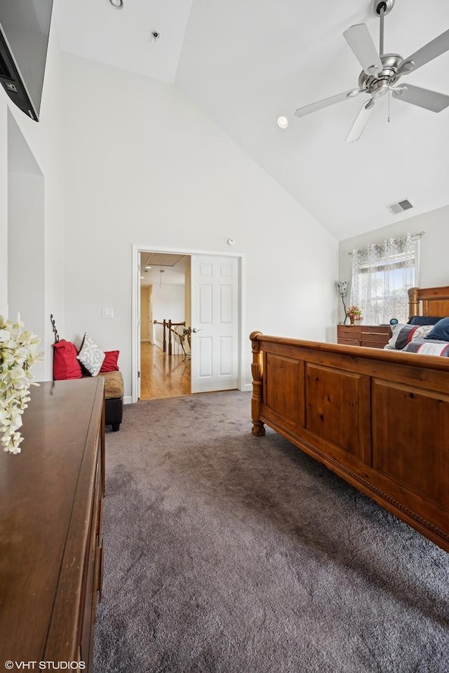1933 N 75th Ave, Elmwood Park, IL 60707 - carpeted bedroom featuring high vaulted ceiling and baseboards
