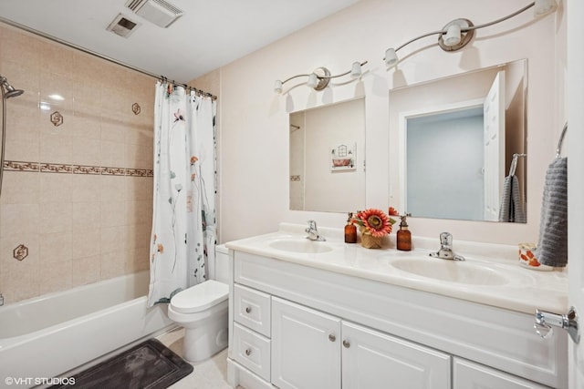 1933 N 75th Ave, Elmwood Park, IL 60707 - full bath featuring double vanity and shower / bath combo with shower curtain