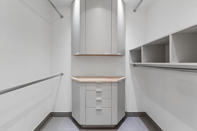 1000 N Lake Shore Plz Unit 17C, Chicago, IL 60611 - walk in closet featuring dark tile patterned floors