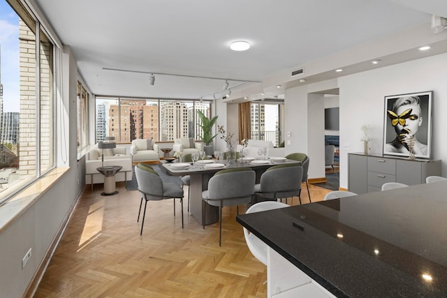 1000 N Lake Shore Plz Unit 17C, Chicago, IL 60611 - dining space with baseboards and track lighting