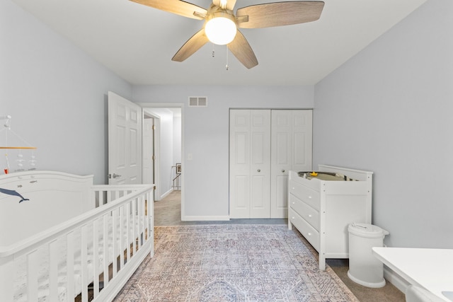 1693 Ashburn Ct Unit B, Wheaton, IL 60189 - unfurnished bedroom featuring a closet and ceiling fan