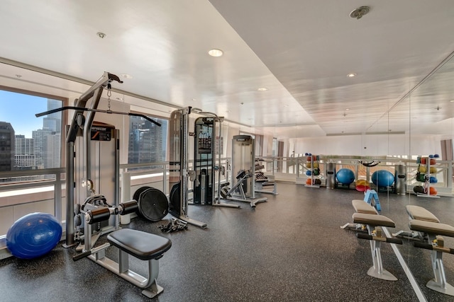 161 E Chicago Ave Unit 33De, Chicago, IL 60611 - gym with recessed lighting