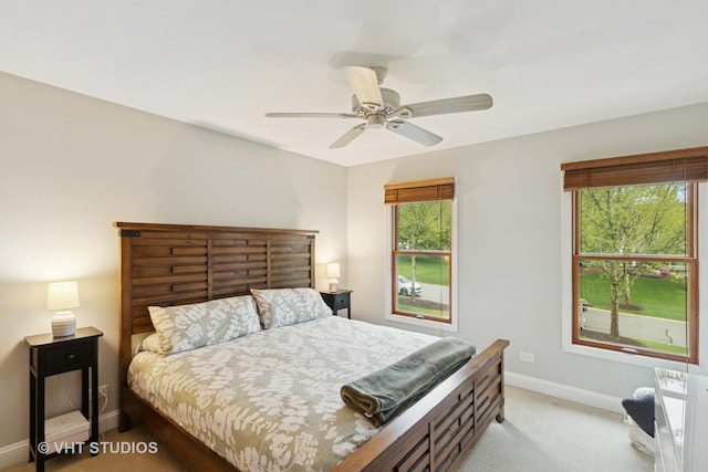 3022 Woods Creek Ln, Algonquin, IL 60102 - bedroom featuring light colored carpet, baseboards, and a ceiling fan