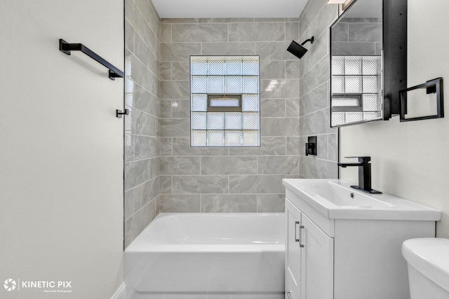 11617 S Kedzie Ave, Merrionette Park, IL 60803 - bathroom featuring vanity, toilet, and bathtub / shower combination