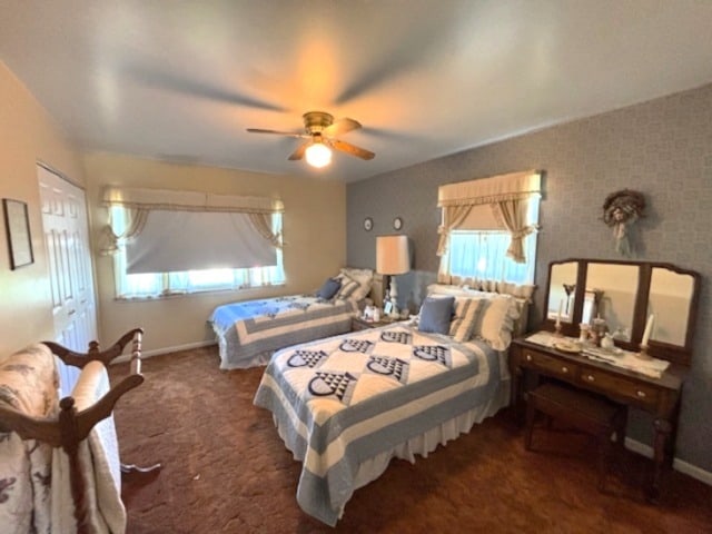 5N265 Neva Ter, Itasca, IL 60143 - carpeted bedroom with multiple windows, a ceiling fan, and baseboards