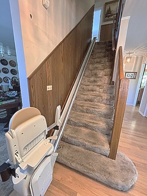 5N265 Neva Ter, Itasca, IL 60143 - staircase with wood finished floors and wood walls