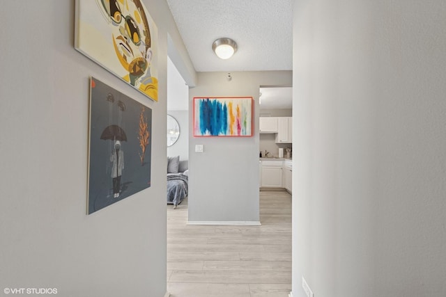 10 E Ontario St Unit 2806, Chicago, IL 60611 - hallway featuring light wood-style floors and a textured ceiling