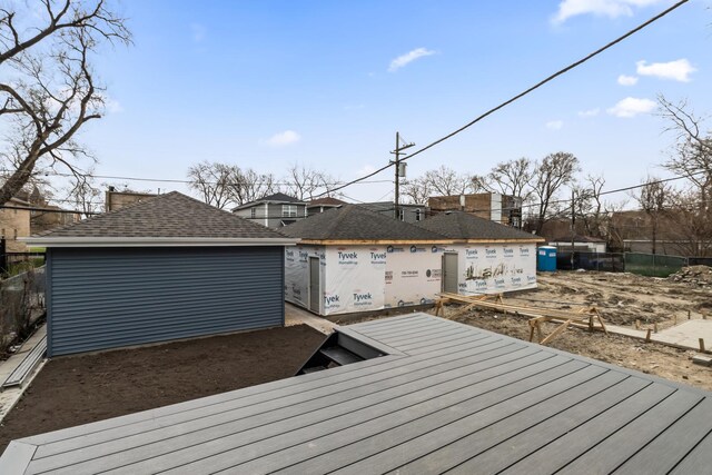 6513 S Langley Ave, Chicago, IL 60637 - wooden deck featuring an outbuilding