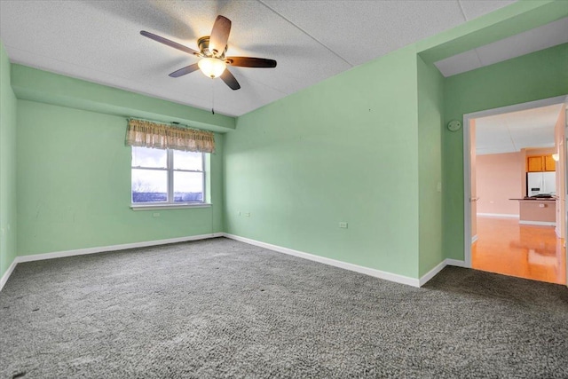 9355 Irving Park Rd Unit 506, Schiller Park, IL 60176 - empty room with carpet floors, a ceiling fan, and a textured ceiling