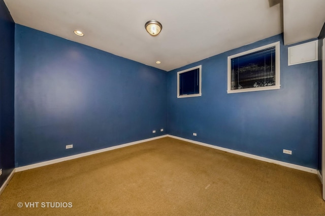 4453 S Berkeley Ave Unit 1, Chicago, IL 60653 - empty room featuring carpet flooring, baseboards, and recessed lighting