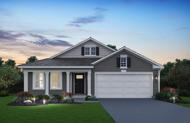 2280 Elderberry Ct, Wonder Lake, IL 60097 - view of front of property featuring driveway, a lawn, and a shingled roof