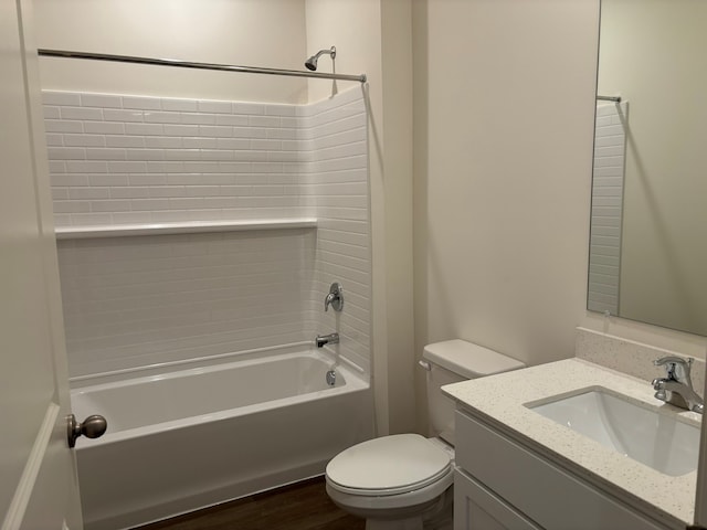 2280 Elderberry Ct, Wonder Lake, IL 60097 - full bath featuring shower / bath combination, vanity, toilet, and wood finished floors