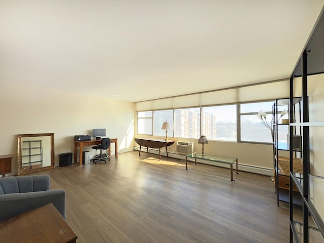 33 N Main St Unit 4J, Lombard, IL 60148 - living room with a desk, wood finished floors, and plenty of natural light