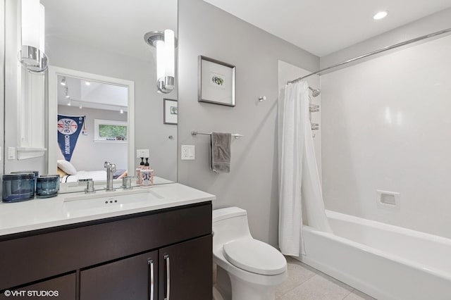 1543 Shawnee Trl, Riverwoods, IL 60015 - full bath featuring vanity, tile patterned floors, and shower / tub combo