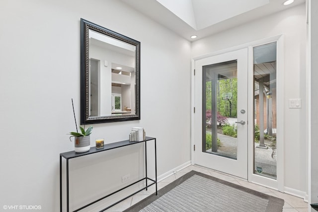 1543 Shawnee Trl, Riverwoods, IL 60015 - doorway to outside with recessed lighting and tile patterned flooring