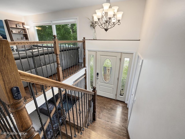 625 N Dupage Ave, Addison, IL 60101 - foyer featuring a chandelier and wood finished floors