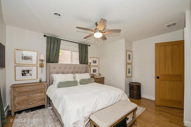 623 Cumnor Ave, Barrington, IL 60010 - bedroom with light wood-style floors, baseboards, and ceiling fan
