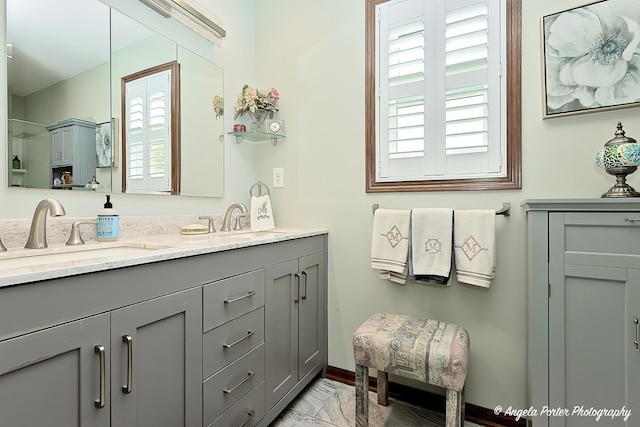 611 Filly Ln, Grayslake, IL 60030 - full bath with double vanity and marble finish floors