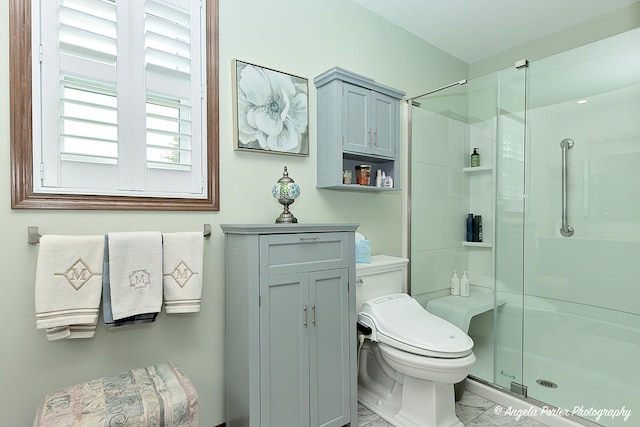 611 Filly Ln, Grayslake, IL 60030 - full bathroom featuring a shower stall and marble look tiles