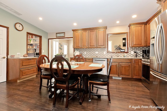 611 Filly Ln, Grayslake, IL 60030 - dining space with dark wood-style flooring and recessed lighting