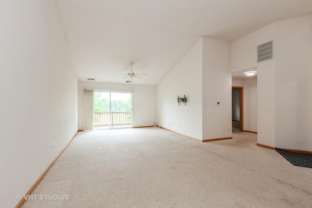 24149 W Pear Tree Cir Unit A, Plainfield, IL 60585 - carpeted spare room with lofted ceiling and a ceiling fan