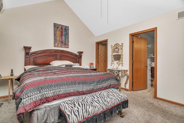 1072 Ronald Dr, Joliet, IL 60435 - bedroom featuring carpet flooring, vaulted ceiling, and baseboards