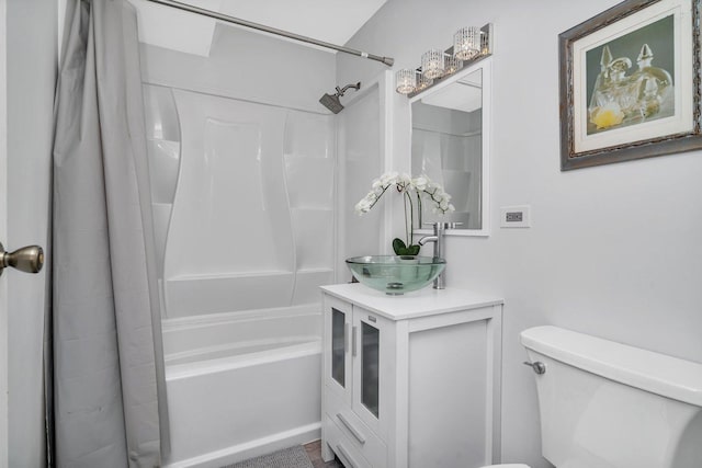 1118 Cedar St Unit 1B, Glendale Heights, IL 60139 - bathroom with toilet, shower / bath combination with curtain, and vanity