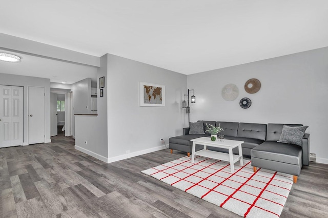 1118 Cedar St Unit 1B, Glendale Heights, IL 60139 - living room featuring wood finished floors and baseboards