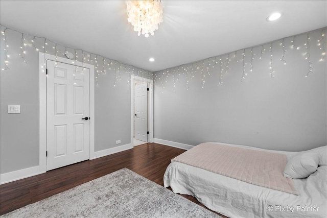 2800 Northampton Dr Unit A2, Rolling Meadows, IL 60008 - bedroom with wood finished floors, baseboards, recessed lighting, and a chandelier