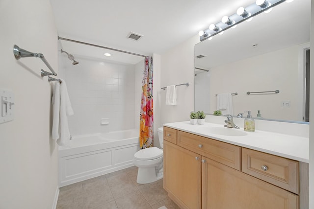 1640 Maple Ave Unit 1105, Evanston, IL 60201 - bathroom with toilet, tile patterned flooring, vanity, and shower / tub combo