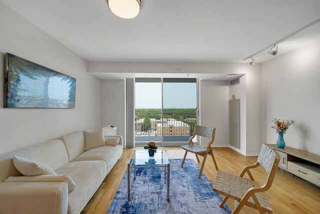 1640 Maple Ave Unit 1105, Evanston, IL 60201 - living room featuring light wood finished floors and track lighting