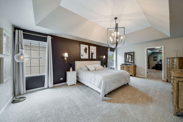 1N183 Stacy Ct, Glen Ellyn, IL 60137 - carpeted bedroom featuring a raised ceiling and a chandelier